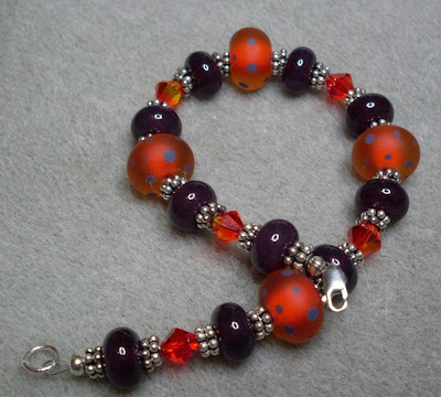'Aubergine & Saffron' bracelet by Claire Francis