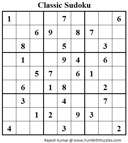 Classic Sudoku (Fun With Sudoku #47)
