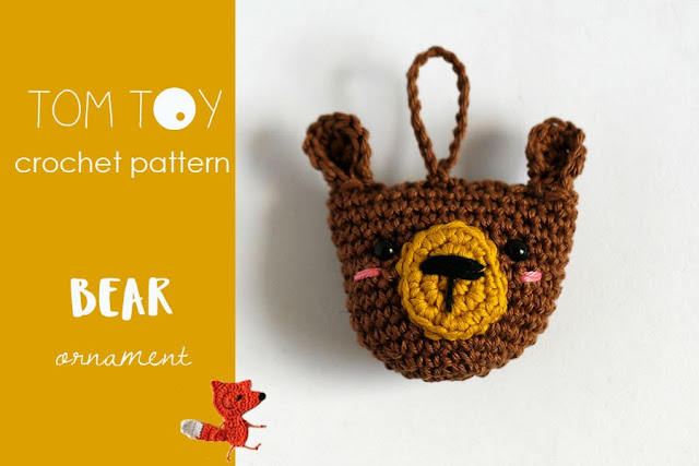 Bear head ornament crochet pattern by TomToy
