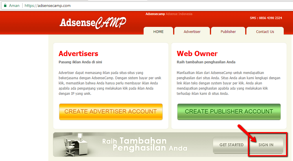 Owners site. Advertiser Publisher affiliate.