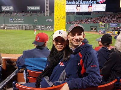 Sitting by Pesky's Pole at Fenway Park in Boston, MA - Photo by Taste As You Go