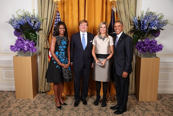  King Willem-Alexander and Queen Maxima met with Barack Obama and First Lady Michelle Obama