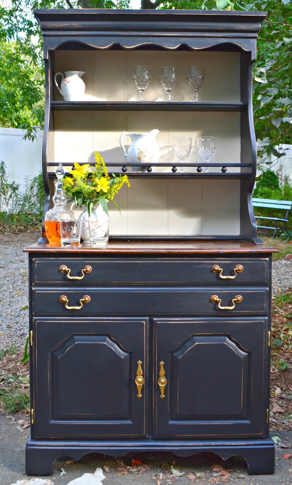Heir and Space A Vintage Hutch in Black and Cream