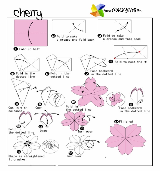 Flower Origami Cherry Flower Paper Origami Guide