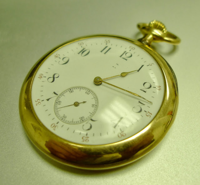 Vintage Gold Omega Pocket Watch Circa 1900 Porcelain Dial Toronto