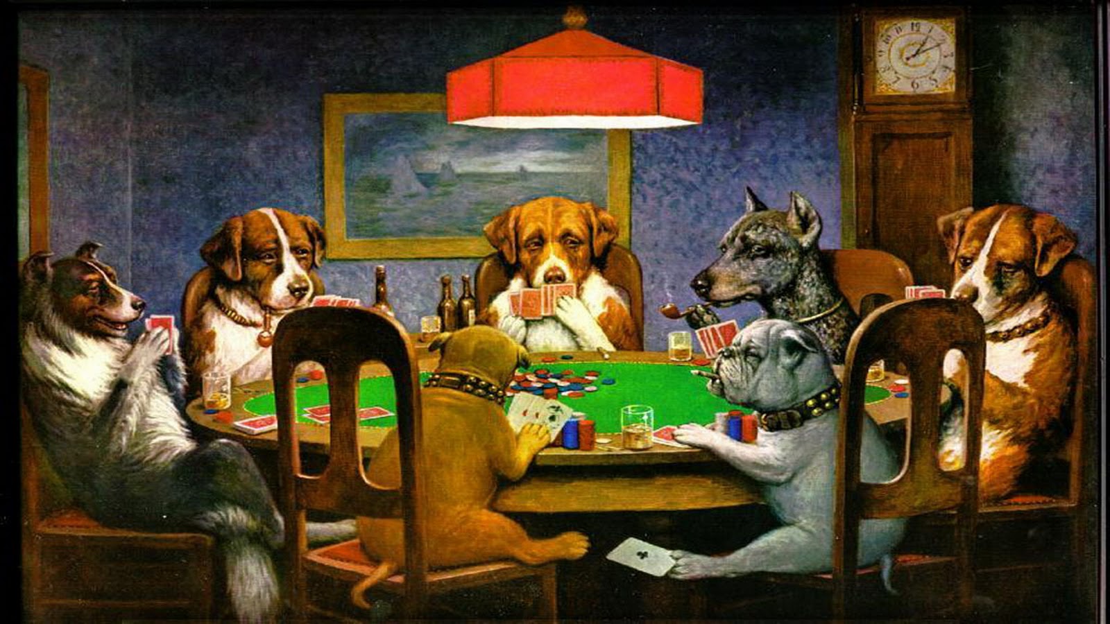 Wallpapers Photo Art Dog Playing Poker Wallpaper