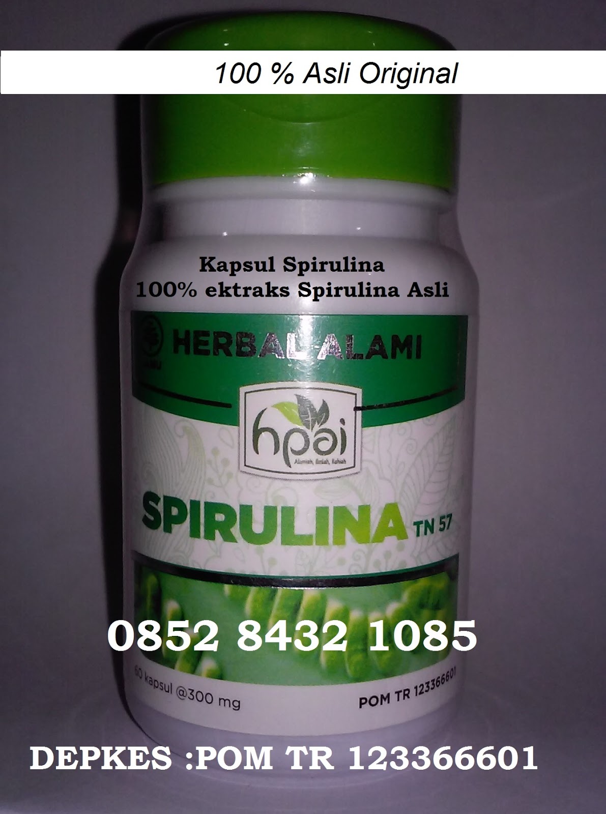 Khasiat Manfaat kapsul SPIRULINA asli BPOM untuk kesehatan tubuh B
