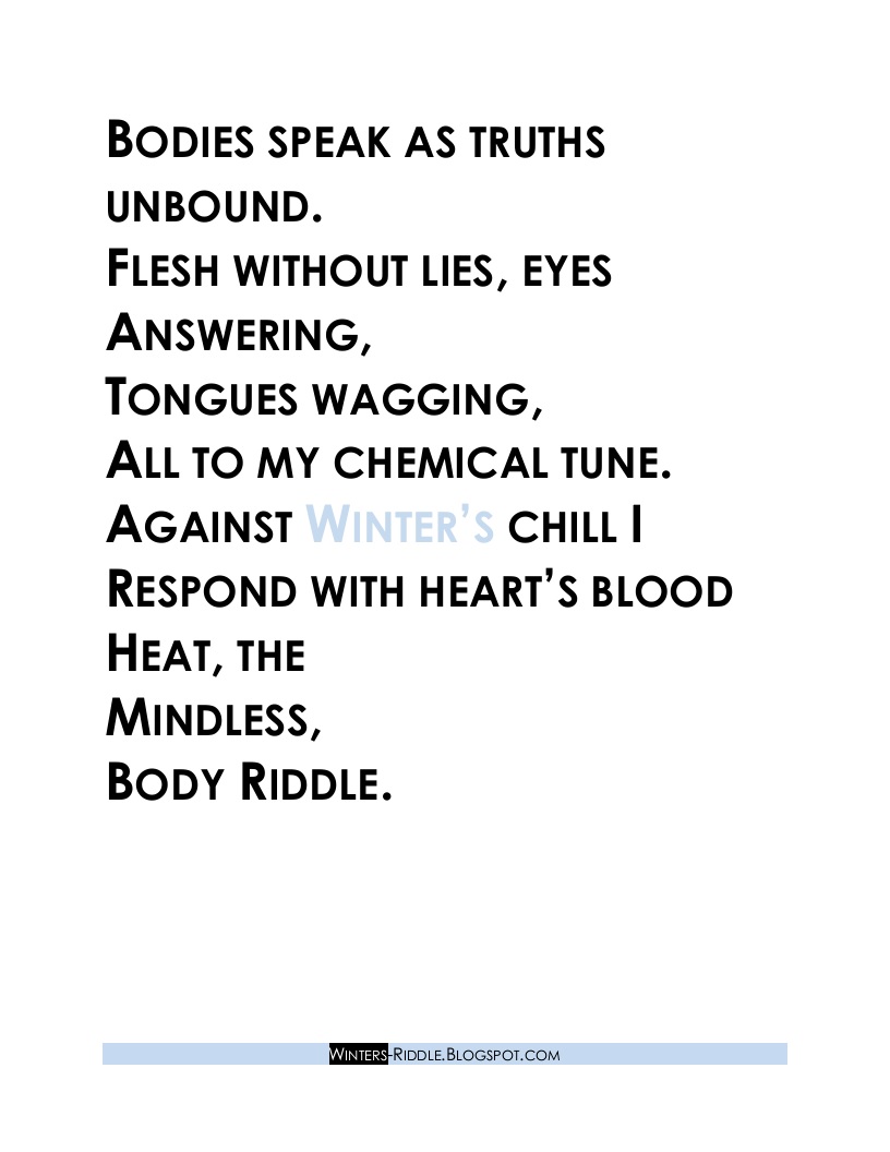 Winter's Riddle: On Riddles