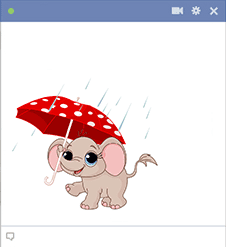 Umbrella Elephant Sticker