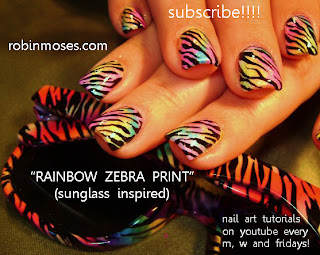 ANOTHER ZEBRA STRIPE? rainbow nail art design with matching sunglasses. SEXY AND FAST RED AND BLACK GLITTER NAIL ART DESIGN. yves saint laurent YSL GREEN SILVER and BLACK inspired nail art design.