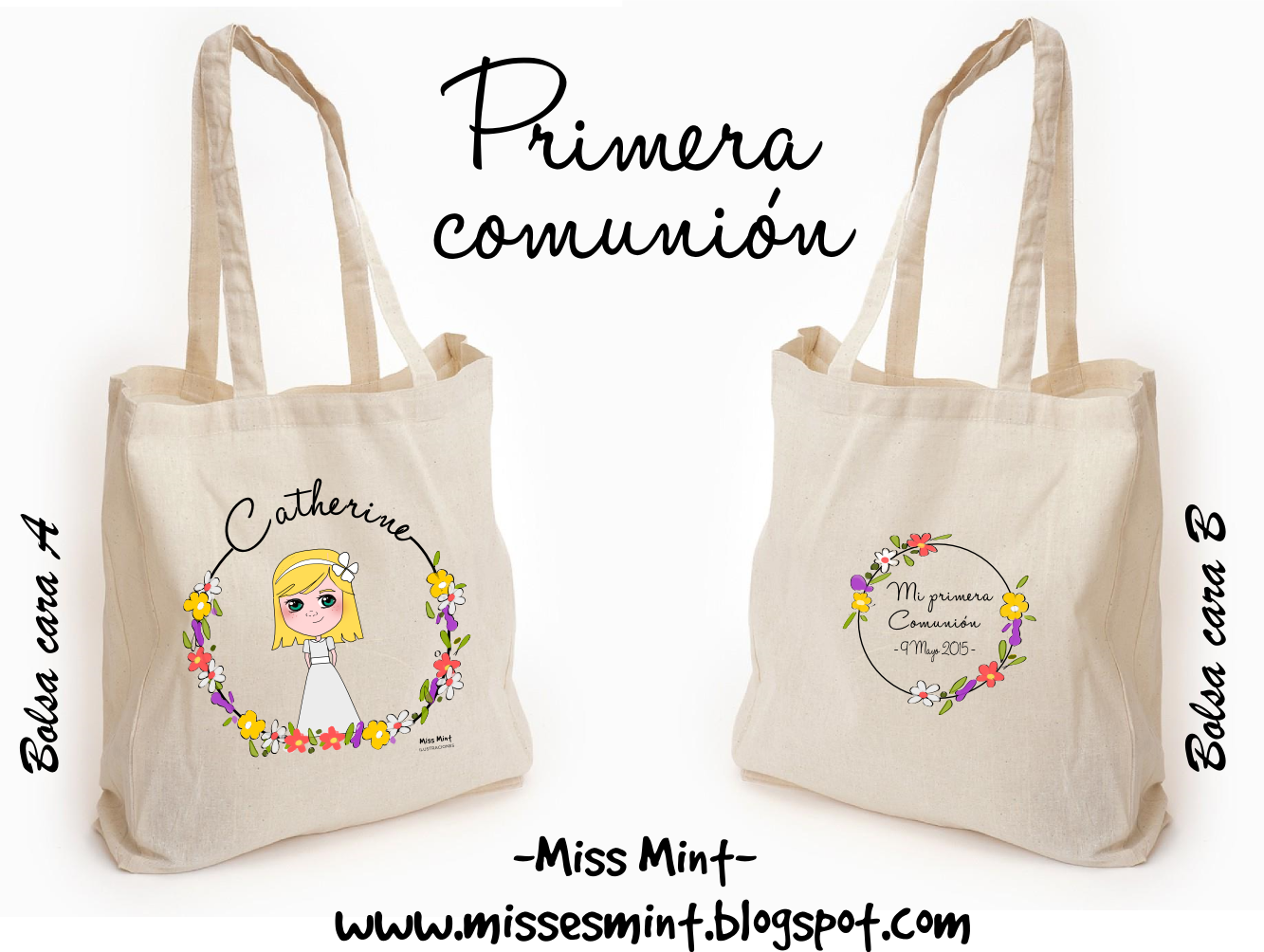 Tote bag y libreta personalizadas: regalos para  niña de comunión