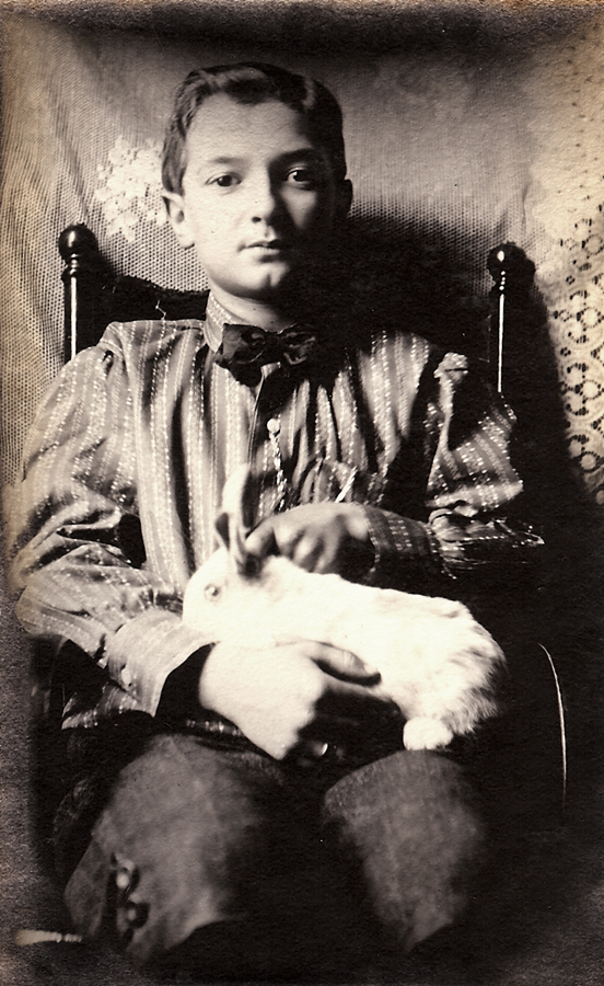 A POSTCARD ALMANAC: Boy with Rabbit