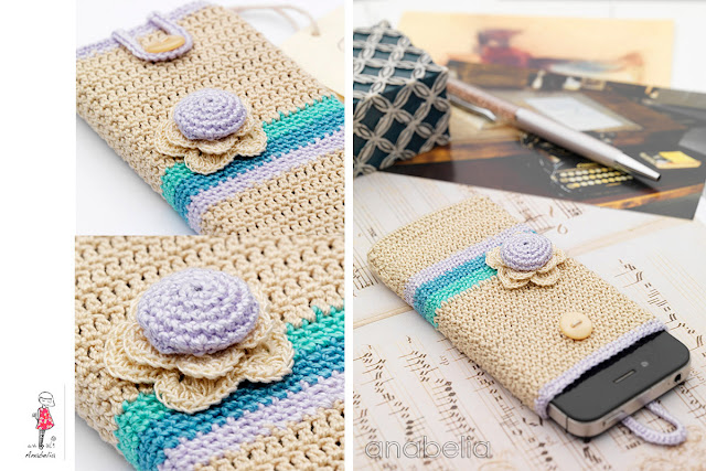 Smart phone crochet cover vintage
