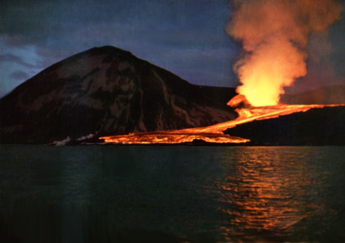 Surtr's (Island Surtsey) Volcanic Island, Iceland Great Panorama Picture