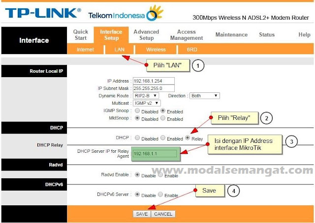 Cara Setting DHCP Relay WiFi / Wireless Modem Speedy ke MikroTik