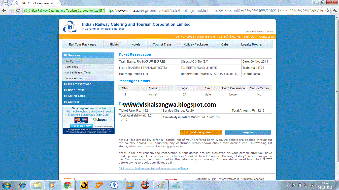 how to hack irctc website for tatkal tickets