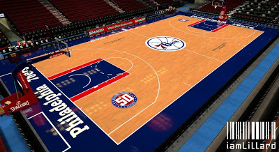 NBA 2K13 76ers Court w/ 50th Anniversary Logo Patch