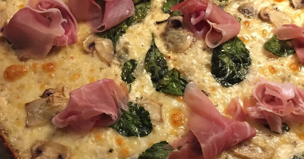 Cinas receptsamling Pizza bianco med spenat och