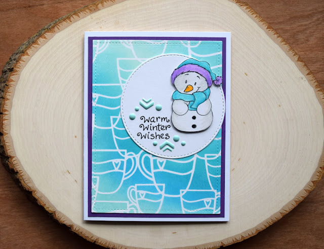 Warm Winter Wishes Snowman Card by Jess Gerstner for Gerda Steiner Designs