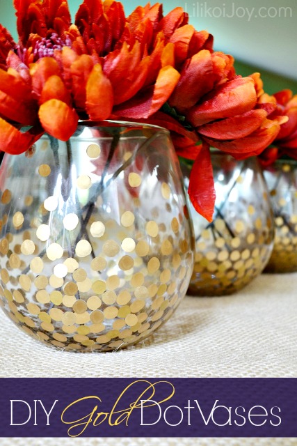 How to Make a Gold Polka Dot Vase