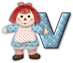 Abecedario de Raggedy Ann. Raggedy Ann Alphabet.