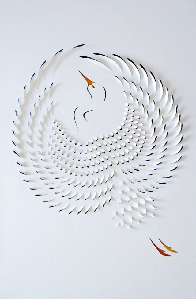 archifine paper cut bird