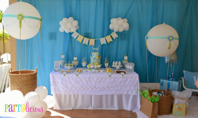 Up, Up, and Away Hot Air Balloon Baby Shower! - Baby Shower Ideas ...
