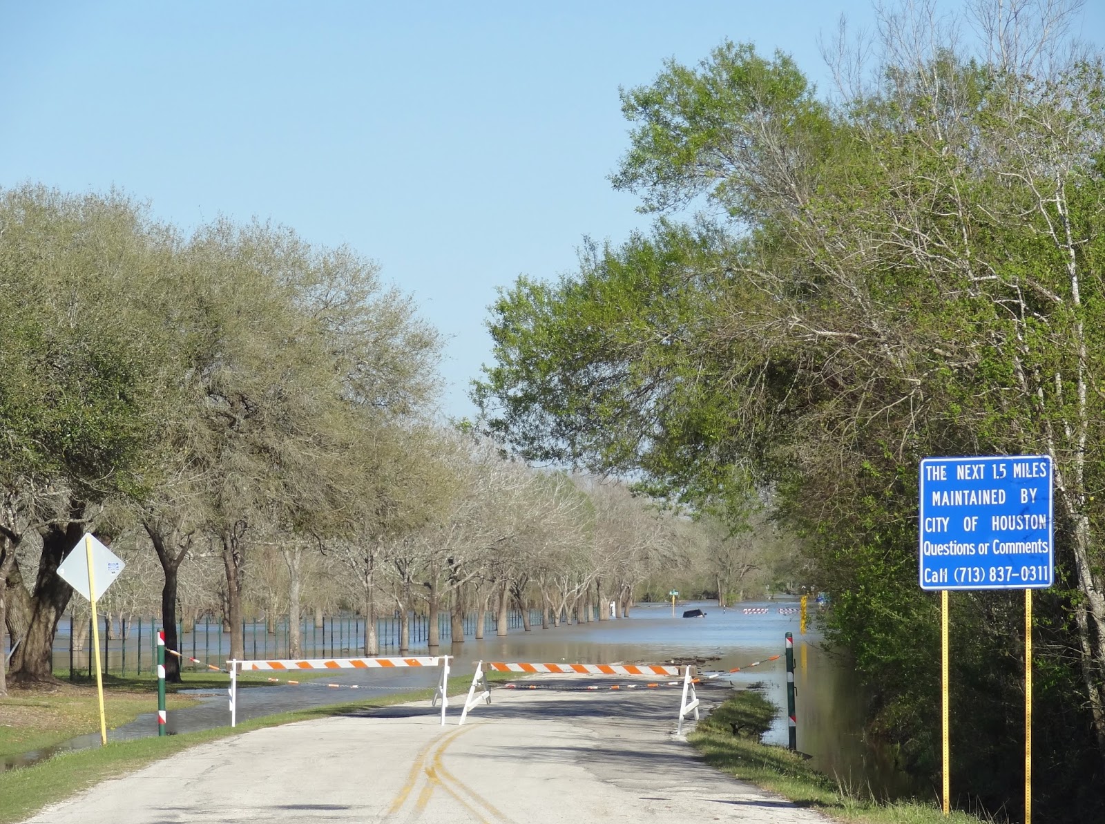 HTownWest Photo Blog Patterson Road in Addicks Reservoir under water