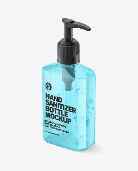 Download Free Sanitizing Gel Bottle With Dispenser PSD Mockups.