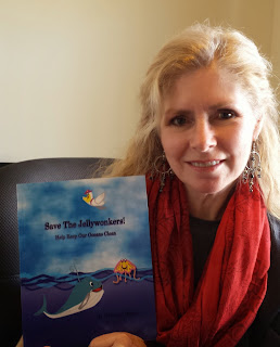 Author Rebecca Black with her children's book, Save the Jellywonkers!