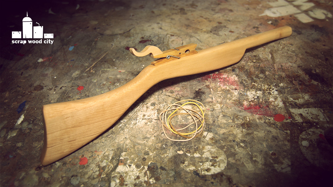 scrap wood city How to make a wooden rubber band toy rifle