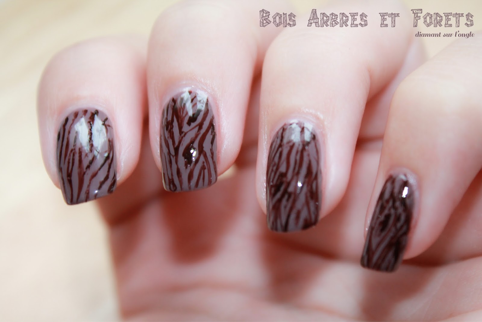 diamant sur l'ongle ↂ Nailstorming des ongles en bois