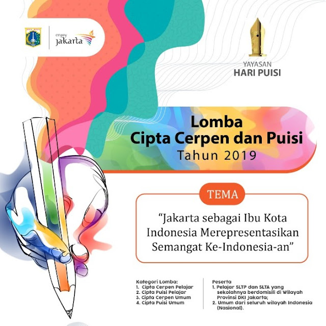 Lomba Cipta Puisi dan cerpen 2019 Diparbud DKI Jakarta