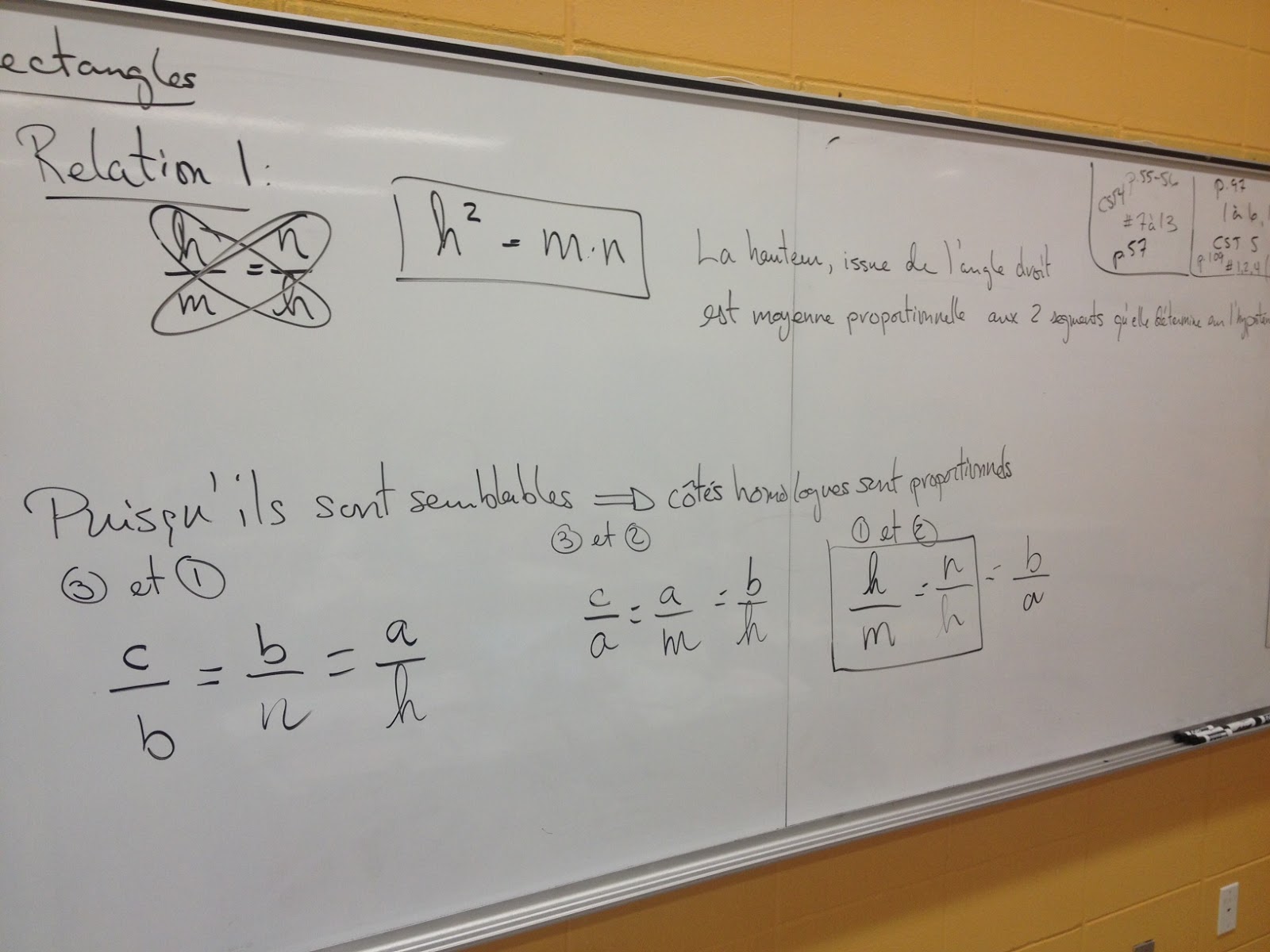 Math 4e secondaire SN Relations Métriques