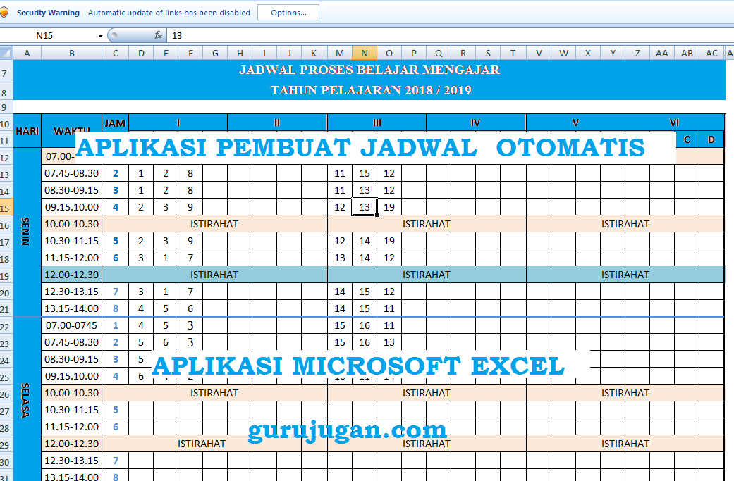 Cara Membuat Jadwal Pelajaran Tanpa Bentrok Memakai Aplikasi Microsoft
