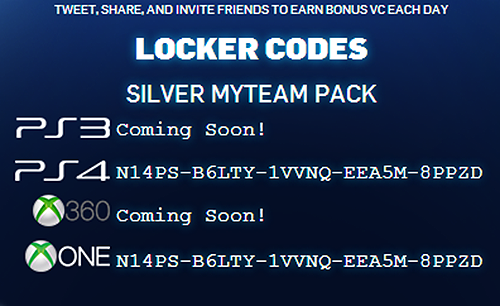 NBA 2K14 Locker Code MyTeam Silver Pack