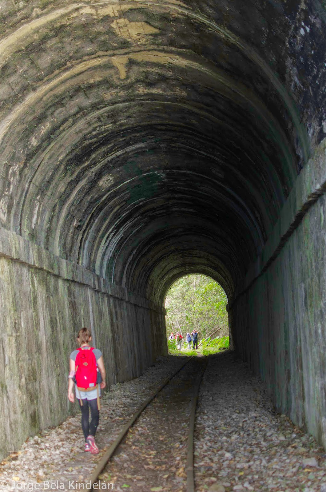 El balasto es aún apreciable en este túnel del tren Bogotá-Honda. Foto: Jorge Bela