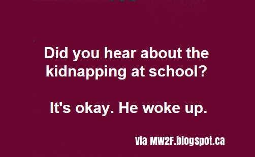 Kidnapping at school, humor