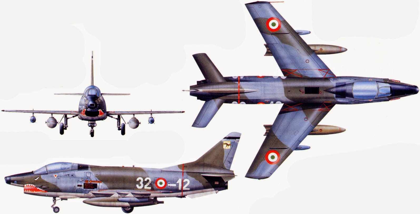 Aviones Caza y de Ataque: AERITALIA G91 Gina.