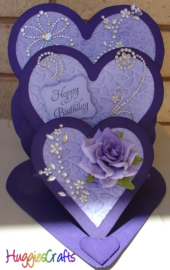 HuggiesCrafts: Triple Heart Easel Card