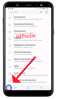 Navigasi menu bar samsung galaxy a6