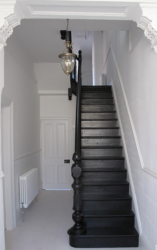47 Park Avenue: Black painted staircase...