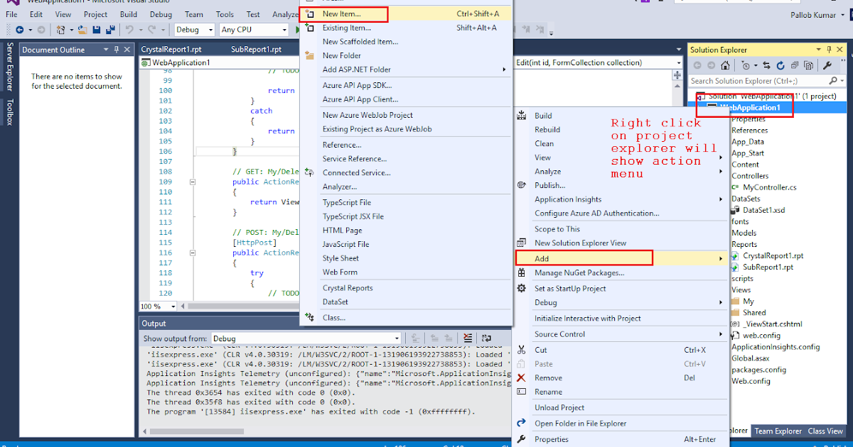 Code Samples Generate a Report using Crystal Reports in Visual Studio