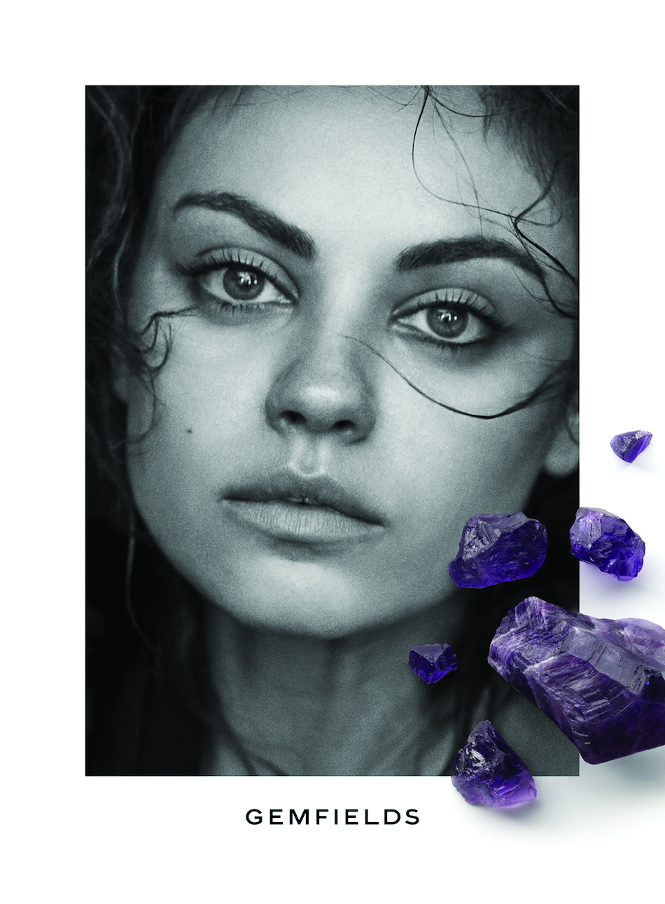 Ad Campaign: Gemfields Spring/Summer 2014: Mila Kunis by Peter Lindbergh