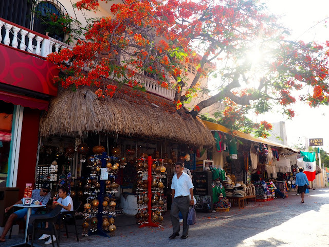 Shops on the streets of Playa del Carmen, Mexico