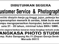 Lowongan Kerja ANGKASA PHOTO STUDIO (Photographer & CS)