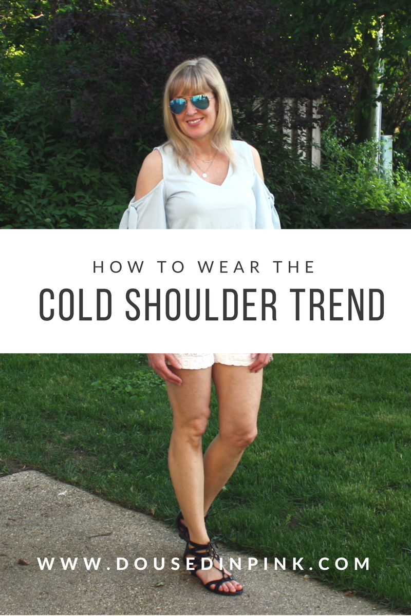 Cold Shoulder Top + White Eyelet Shorts