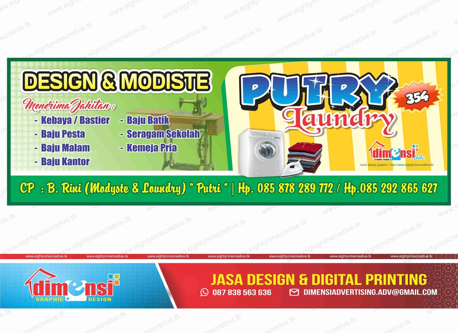 Download Contoh Desain  Spanduk Laundry  Vector  CDR 