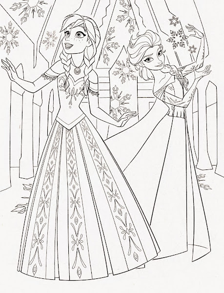 Disney Frozen Elsa Anna Coloring Pages Download Princess
