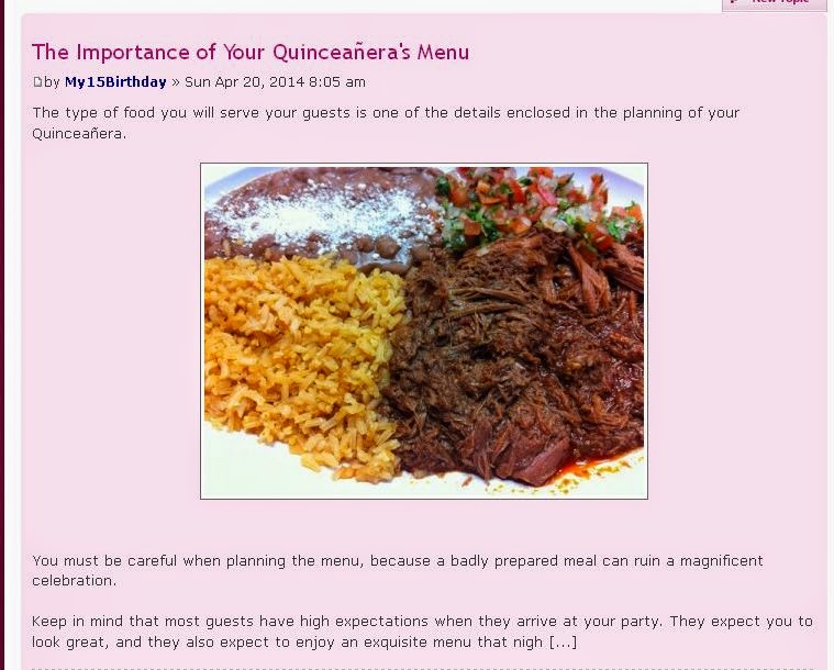 DJ Explosion of San Diego: Blog: The Importance of Your Quinceañera's Menu
